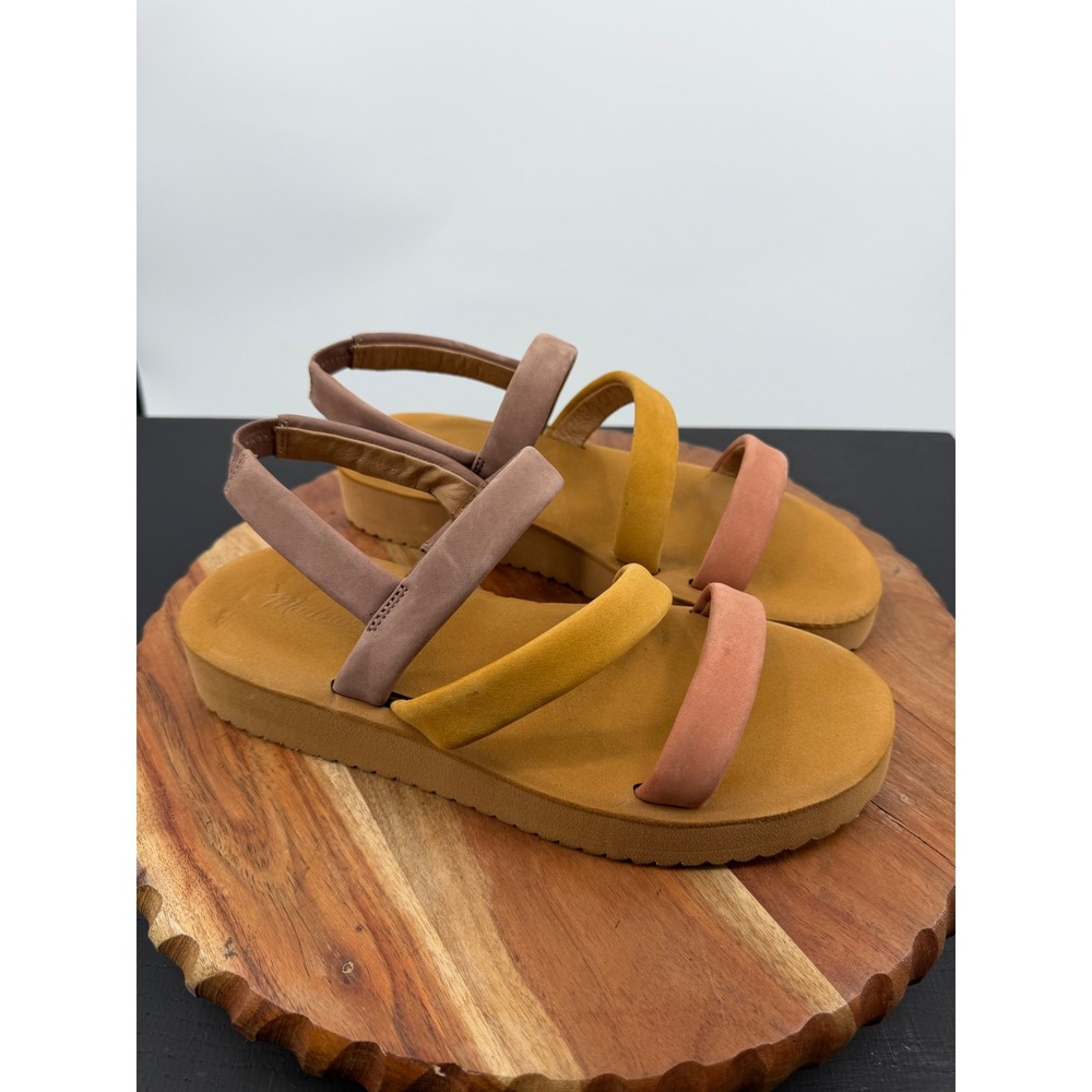 Madewell the puff maggie Flatform Sandals Women 8.5 Multi Color Leather ND964